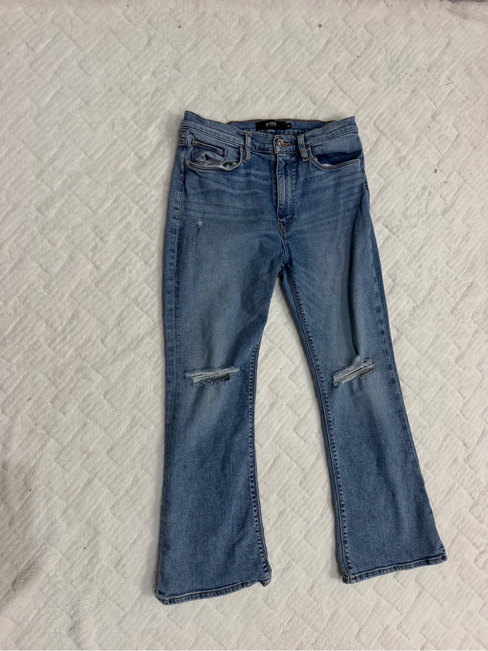 Hudson Jeans Blue Distressed Flare Jeans